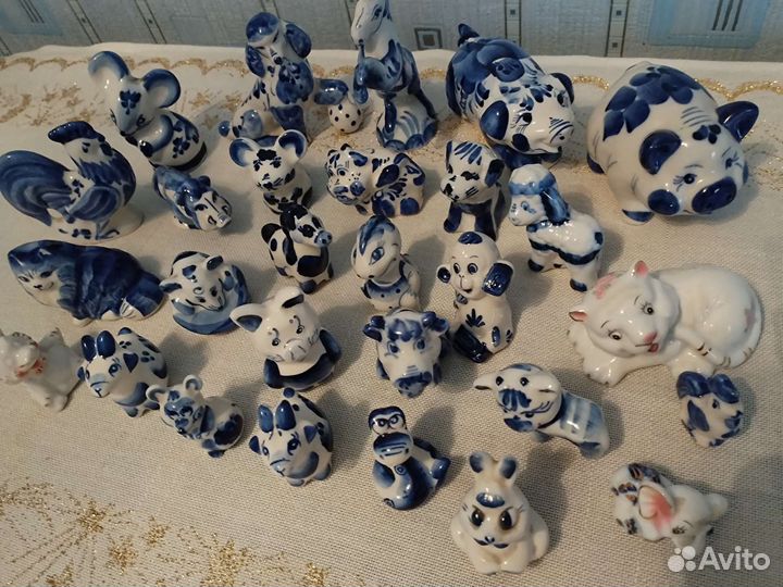 Фигурки животных Гжель