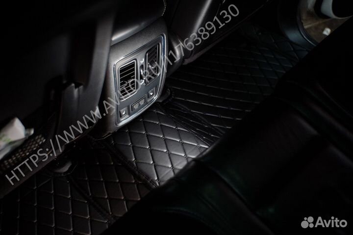 Ковры из экокожи в салон с прострочкой