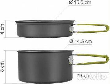 Набор походной посуды для автокемпинга helios