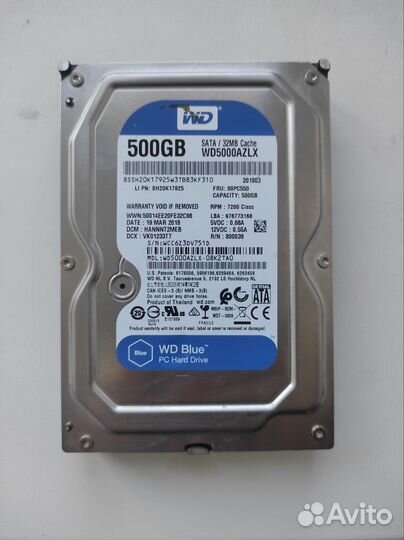 Жесткий диск 500 gb WD blue