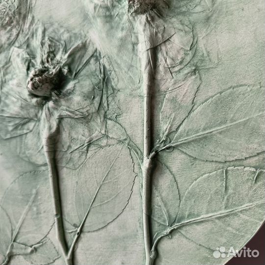 Ботанический барельеф гипсовый картина