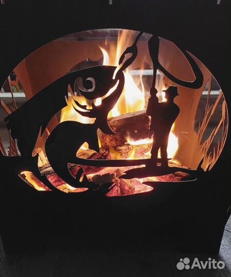 Костровая чаша с дизайном