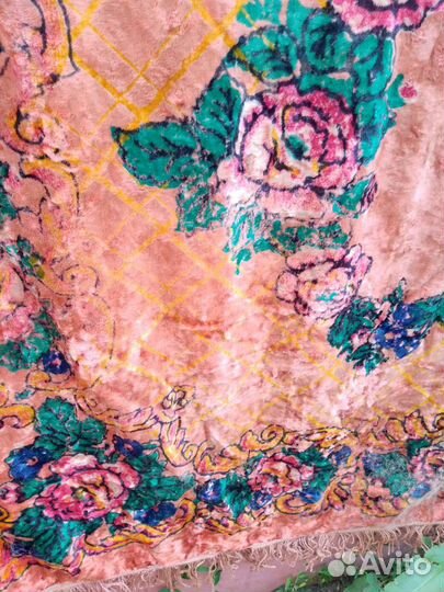 Плюшевый ковер-покрывало-скатерть СССР