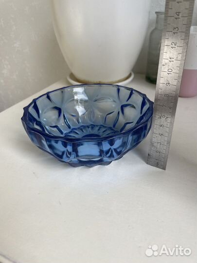 Фруктовница ваза зеленое стекло СССР