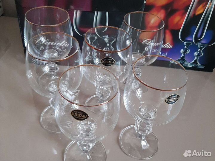 Хрустальные бокалы bohemia