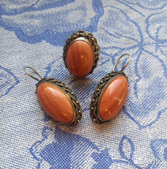 Бусы СССР Аквамарин нефрит аметистовая щетка