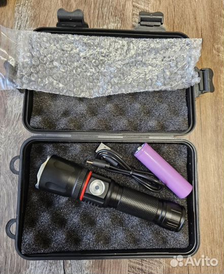 Фонарик светодиодный аккумуляторный новый