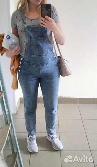 Комбинезон джинсовый для беременных + 2 футболки