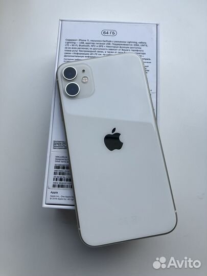 Телефон iPhone 11 64 гб белый