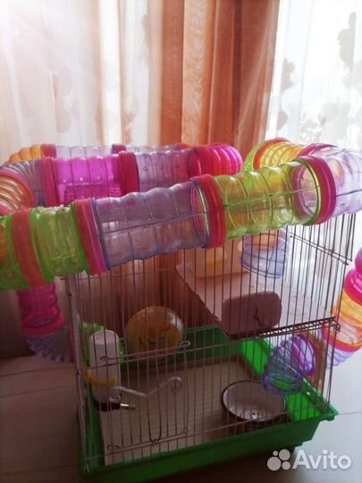 Клетка для хомяка с трубами