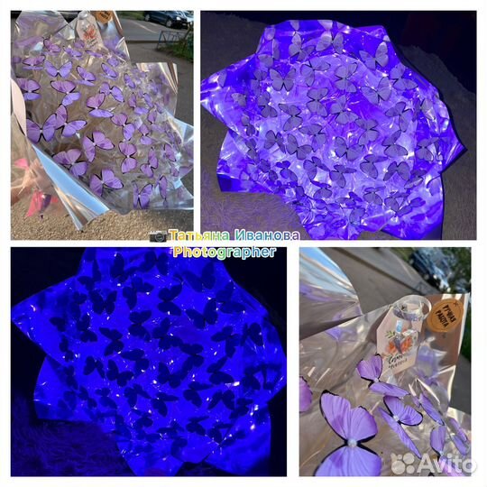 Светящийся букет из бабочек