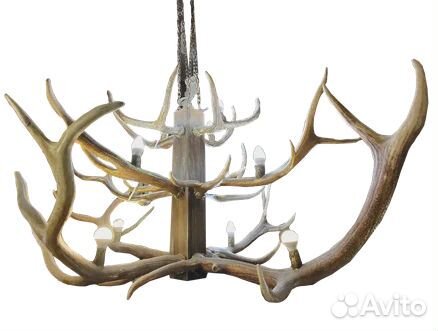 Люстра с рогами оленя 3 яруса