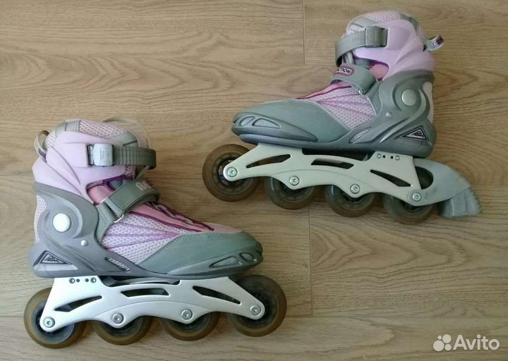 Роликовые коньки женские размер 40 розовые ролики