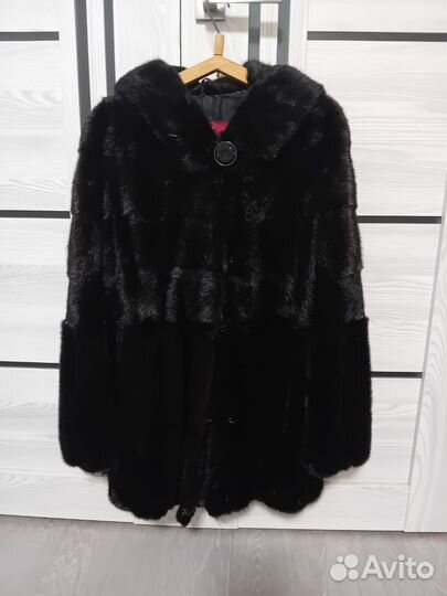 Шуба норковая с капюшоном