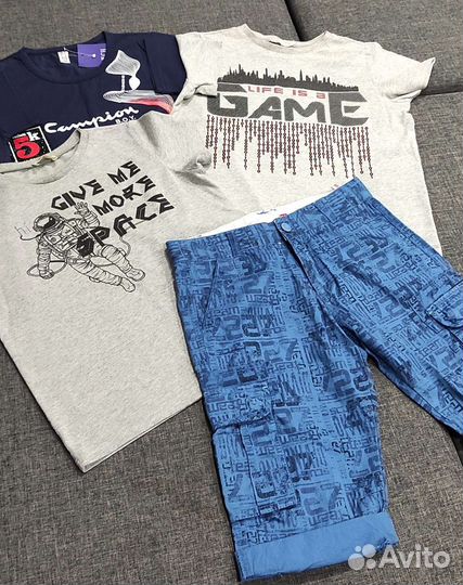 Футболки и шорты 128 для мальчика
