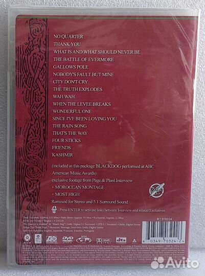 Jimmy Page/ Robert Plant- No Quarter Unledded (DVD