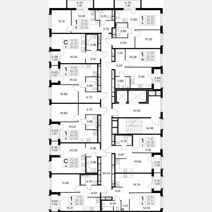 1-к. квартира, 35,9 м², 2/15 эт.