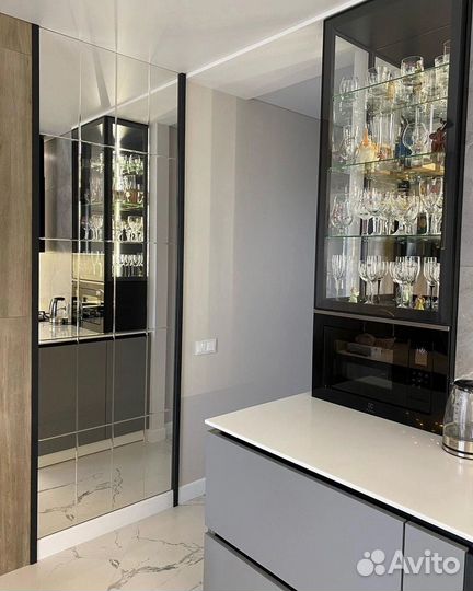 Угловая кухня без ручек по вашим размерам