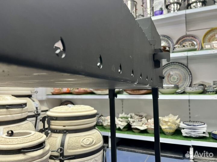 Мангал 3 мм с печью под казан с трубой разборный