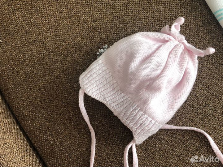 Шапочка демисезонная для девочки 0-5 мес