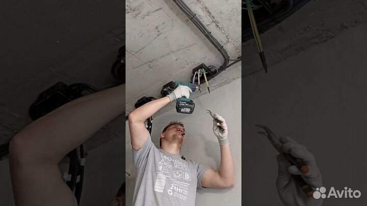 Электрик. Замена электропроводки. Штробление