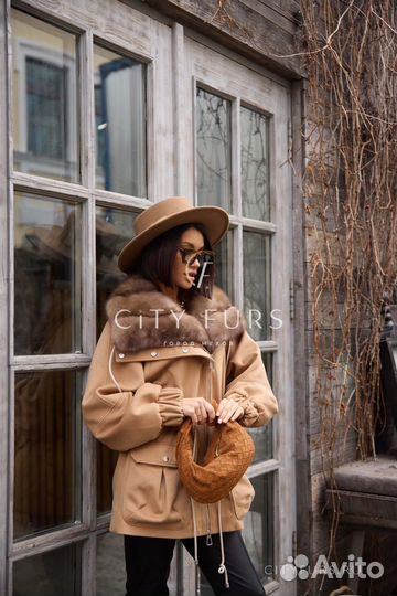 Кашемировая парка с соболем