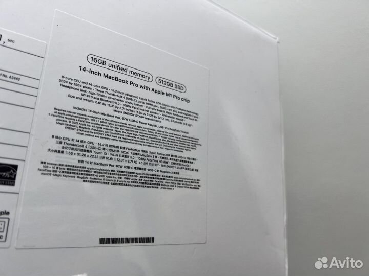 MacBook Pro 14 M1Pro 16/512gb / 2021/рус.клав