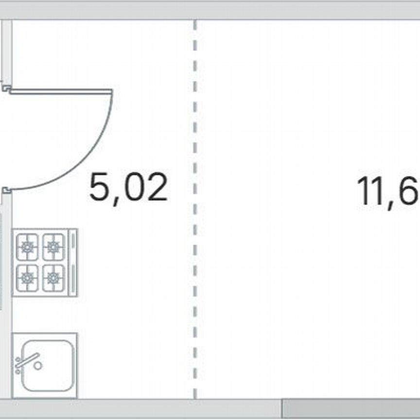 Квартира-студия, 24,3 м², 3/4 эт.