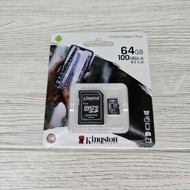 Карта памяти microSD Kingston Canvas Select+ 64гб