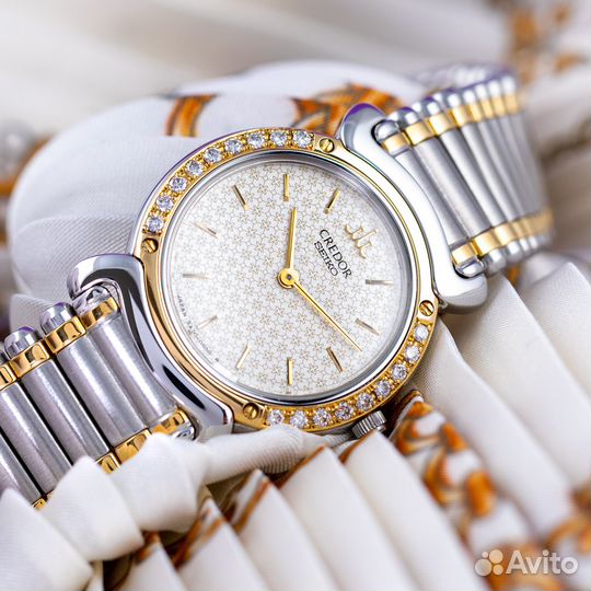 Оригинал Роскошные Seiko Credor Золото Бриллианты