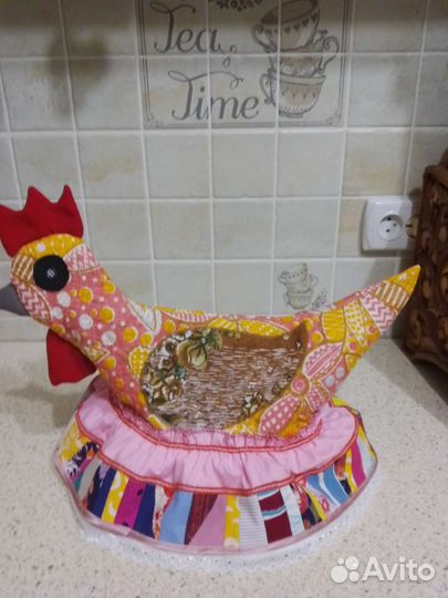 Грелка на чайник ручной в форме курицы