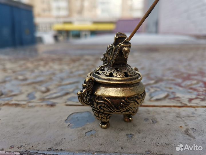 Курильница для благовоний бронза, дракон