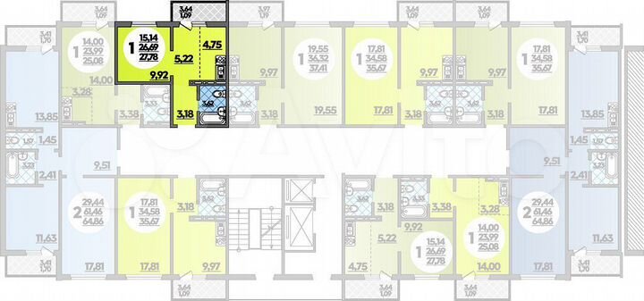 Квартира-студия, 27,8 м², 6/18 эт.
