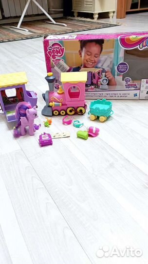 My little pony игрушки. Искорка, паровоз