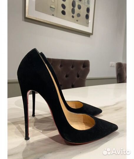 Christian louboutin So Kate черные замшевые туфли