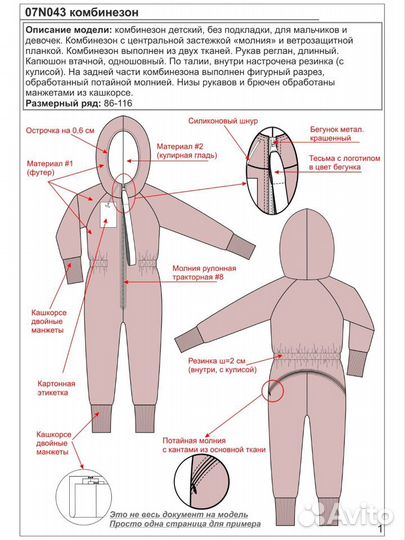Технические эскизы одежды, отрисовка
