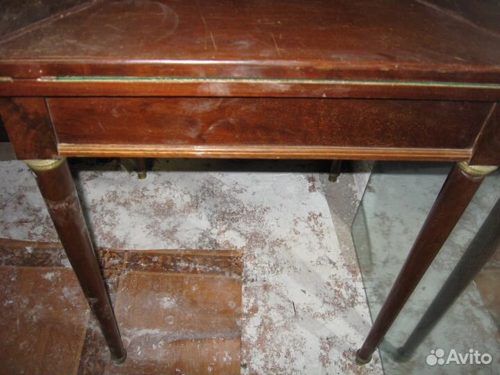 Ломберный стол антиквариат 19 век игральный бронза