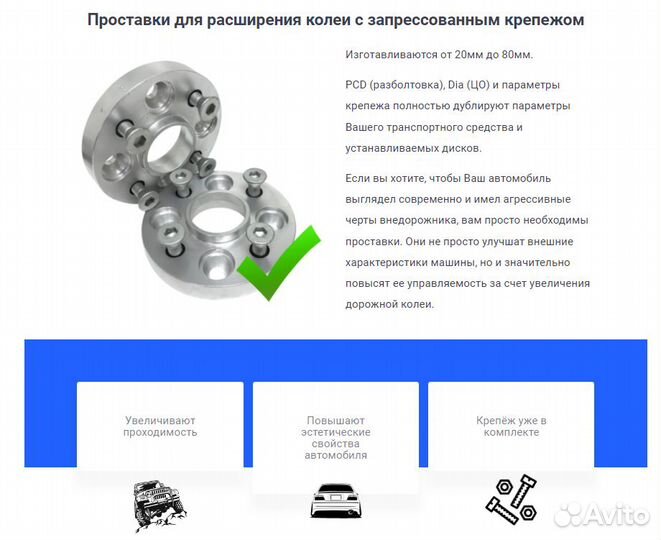 1 шт Проставки колесные 20SP5х150х110.1