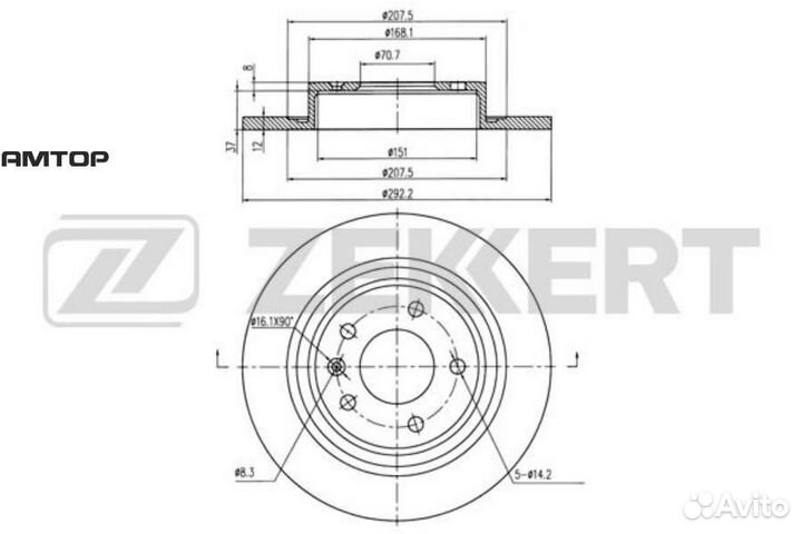Zekkert BS5755 BS-5755 zekkert Диск торм. зад