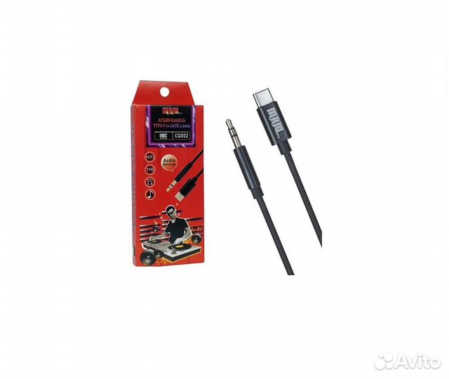 Аудиокабель Type-C - 3.5 M 1.0 m CQ002 черный