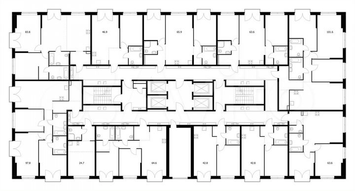 1-к. квартира, 42,8 м², 2/24 эт.