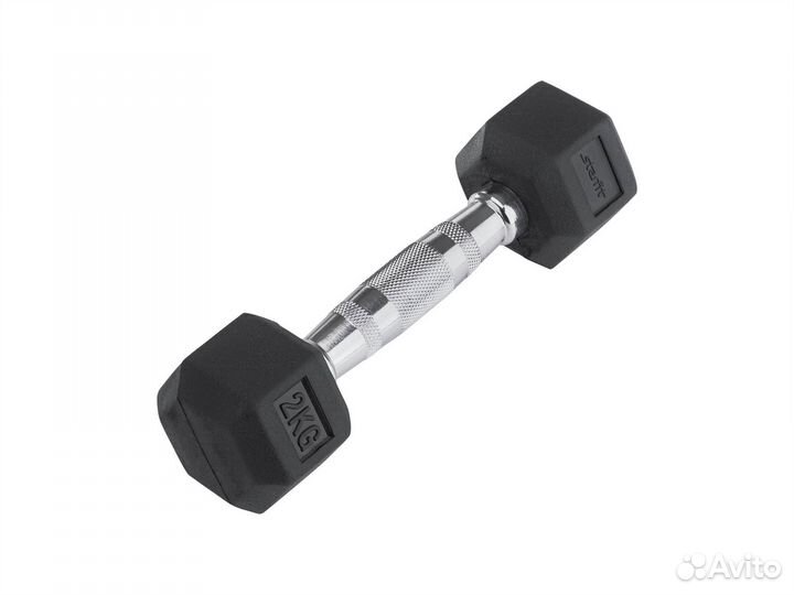 Гантели гексагональные 2x2 кг, обрезиненные