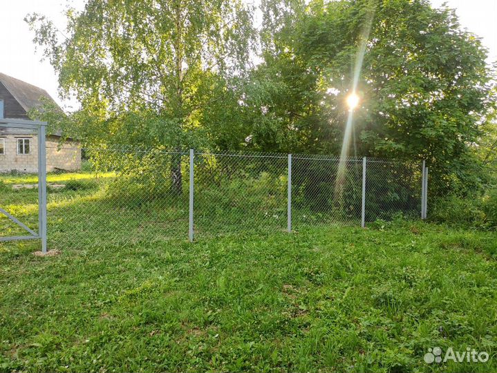 Забор из сетки рабицы под ключ