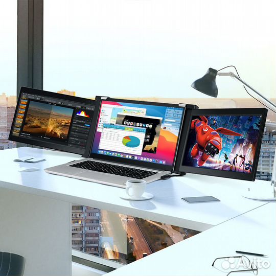 Портативный двух экранный игровой монитор