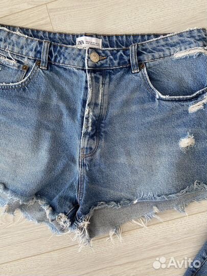 Джинсовые шорты zara 34