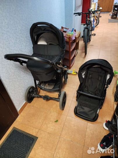 Коляска Bebetto Explorer AIR 2 в 1 рама чёрная