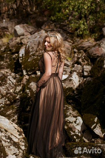 Длинное платье в пол 46