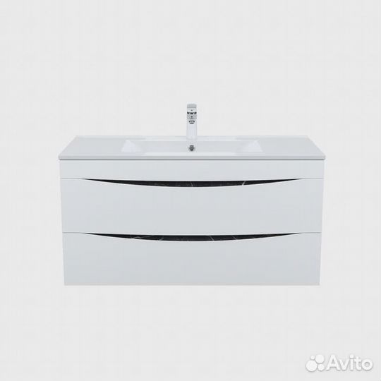 Тумба с умывальником iddis подвесная 100 см белая