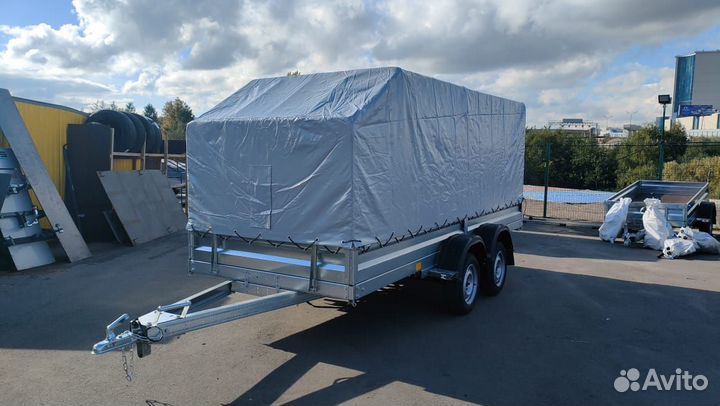 Прицеп легковой двухосный с высоким тентом