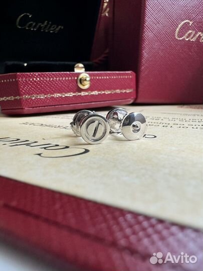 Золотые серьги cartier love 585п